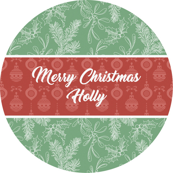 Custom Christmas Holly Multipurpose Round Labels - 5" (Personalized)