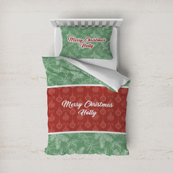 Christmas Holly Duvet Cover Set - Twin (Personalized)