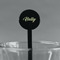 Christmas Holly Black Plastic 7" Stir Stick - Round - Main