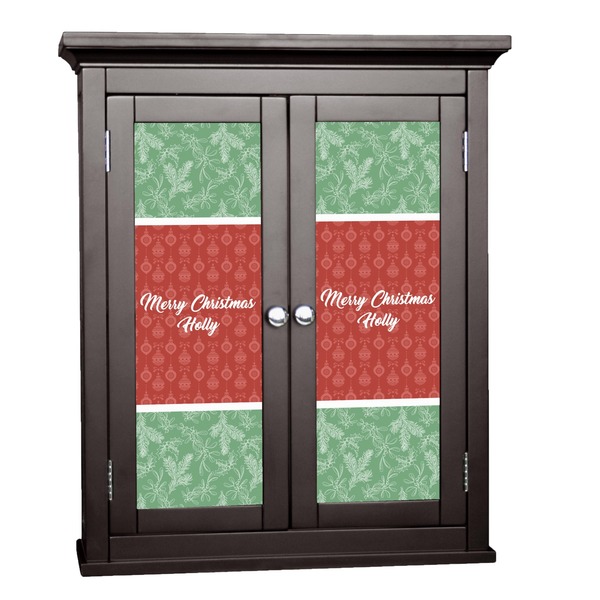 Custom Christmas Holly Cabinet Decal - Small (Personalized)