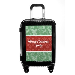 Christmas Holly Carry On Hard Shell Suitcase (Personalized)