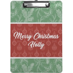 Christmas Holly Clipboard (Letter Size) (Personalized)