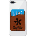 Christmas Holly Leatherette Phone Wallet (Personalized)