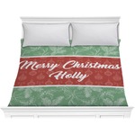 Christmas Holly Comforter - King (Personalized)