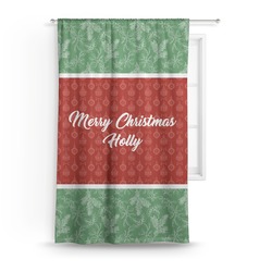 Christmas Holly Curtain - 50"x84" Panel (Personalized)
