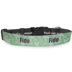 Christmas Holly Deluxe Dog Collar - Extra Large (16" to 27") (Personalized)