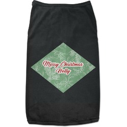 Christmas Holly Black Pet Shirt - L (Personalized)