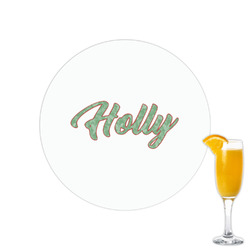 Christmas Holly Printed Drink Topper - 2.15" (Personalized)