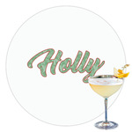 Christmas Holly Printed Drink Topper - 3.5" (Personalized)