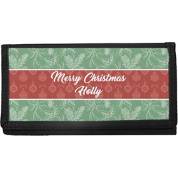 Christmas Holly Canvas Checkbook Cover (Personalized)
