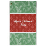 Christmas Holly Golf Towel - Poly-Cotton Blend w/ Name or Text