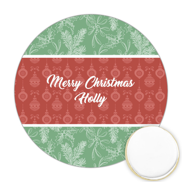 Custom Christmas Holly Printed Cookie Topper - 2.5" (Personalized)