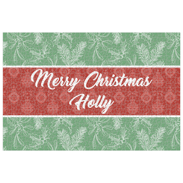 Custom Christmas Holly Jigsaw Puzzle - 1000-piece (Personalized)