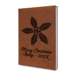 Christmas Holly Leather Sketchbook - Small - Single Sided (Personalized)