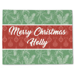 Christmas Holly Single-Sided Linen Placemat - Single w/ Name or Text