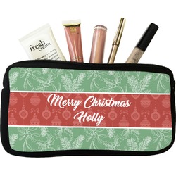 Christmas Holly Makeup / Cosmetic Bag - Small (Personalized)