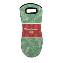 Christmas Holly Neoprene Oven Mitt w/ Name or Text