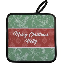 Christmas Holly Pot Holder w/ Name or Text