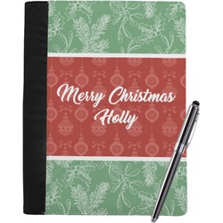 Christmas Holly Notebook Padfolio - Large w/ Name or Text