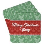 Christmas Holly Paper Coasters w/ Name or Text