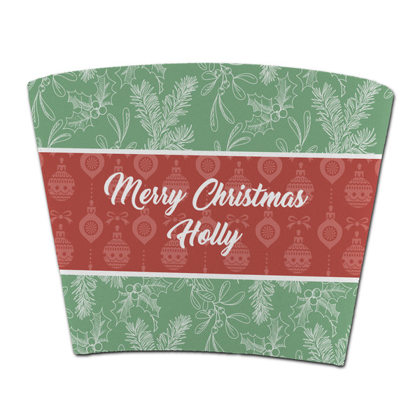 Custom Christmas Holly Party Cup Sleeve - without bottom (Personalized)