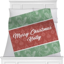 Christmas Holly Minky Blanket - 40"x30" - Double Sided (Personalized)