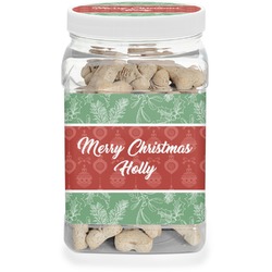 Christmas Holly Dog Treat Jar (Personalized)