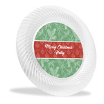 Christmas Holly Plastic Party Dinner Plates - 10" (Personalized)