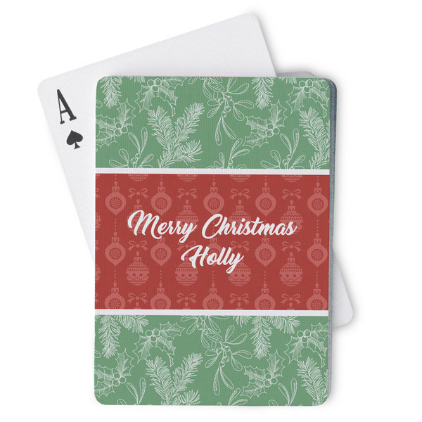 Custom Christmas Holly Playing Cards (Personalized)