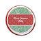 Christmas Holly Printed Icing Circle - Small - On Cookie