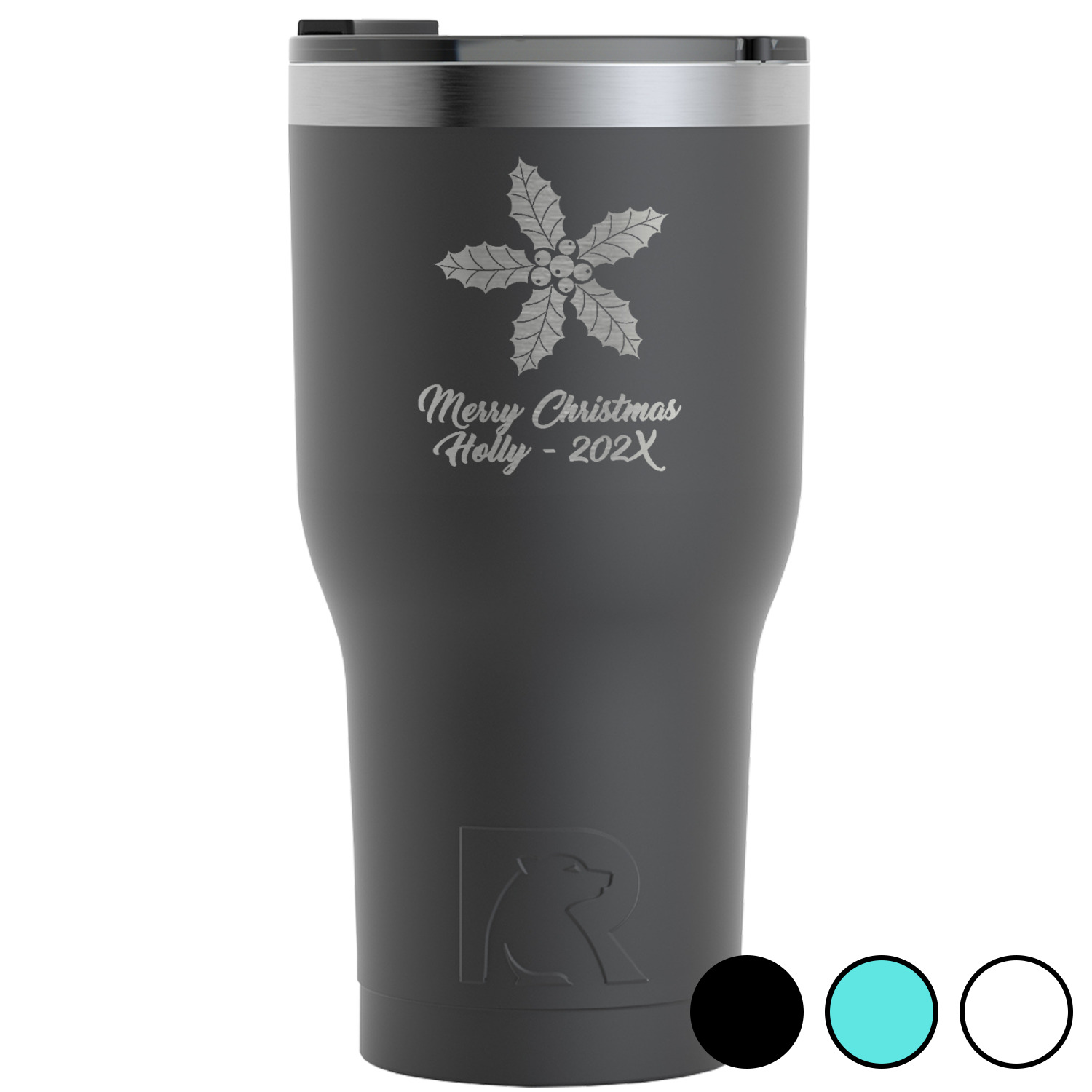 Custom Christmas Holly RTIC Tumbler - 30 oz (Personalized)