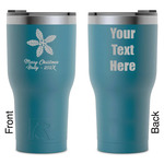 Christmas Holly RTIC Tumbler - Dark Teal - Laser Engraved - Double-Sided (Personalized)