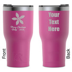 Christmas Holly RTIC Tumbler - Magenta - Laser Engraved - Double-Sided (Personalized)