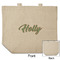 Christmas Holly Reusable Cotton Grocery Bag - Front & Back View