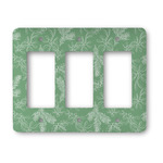 Christmas Holly Rocker Style Light Switch Cover - Three Switch