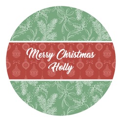 Christmas Holly Round Decal - XLarge (Personalized)