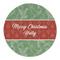 Christmas Holly Round Linen Placemats - FRONT (Double Sided)