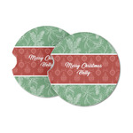 Christmas Holly Sandstone Car Coasters (Personalized)