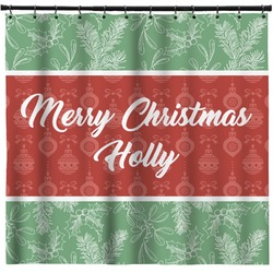 Christmas Holly Shower Curtain - 71" x 74" (Personalized)