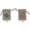 Christmas Holly Small Burlap Gift Bag - Front and Back