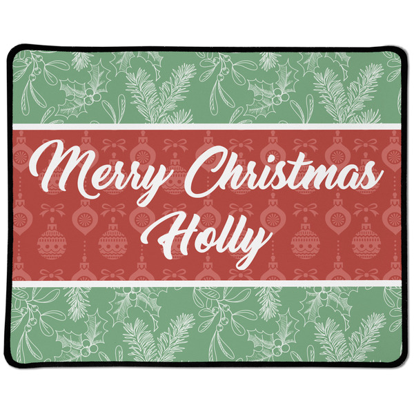 Custom Christmas Holly Large Gaming Mouse Pad - 12.5" x 10" (Personalized)