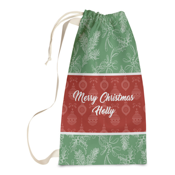 Custom Christmas Holly Laundry Bags - Small (Personalized)