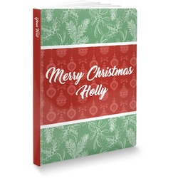 Christmas Holly Softbound Notebook - 7.25" x 10" (Personalized)