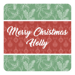 Christmas Holly Square Decal - Large (Personalized)