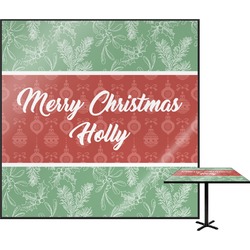 Christmas Holly Square Table Top - 30" (Personalized)