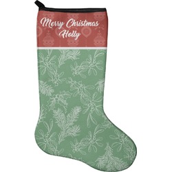 Christmas Holly Holiday Stocking - Single-Sided - Neoprene (Personalized)