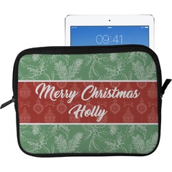 Christmas Holly Tablet Case / Sleeve - Large (Personalized)