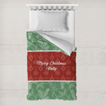 Christmas Holly Toddler Duvet Cover w/ Name or Text