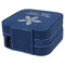 Christmas Holly Travel Jewelry Boxes - Leather - Navy Blue - View from Rear