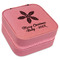 Christmas Holly Travel Jewelry Boxes - Leather - Pink - Angled View